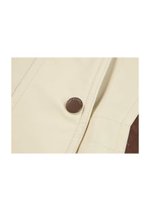 Contrast Trim Coat | Beige