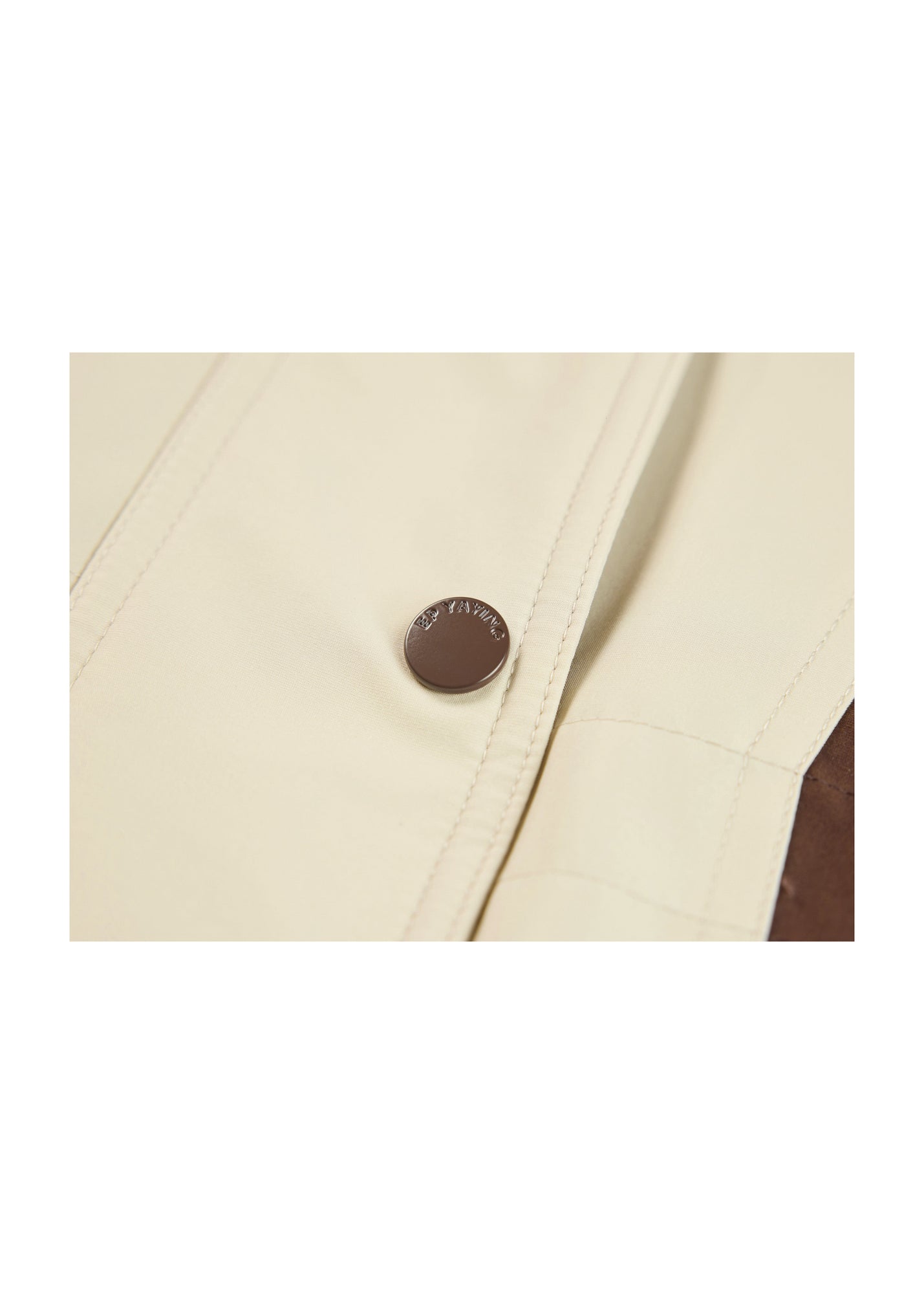 Contrast Trim Coat | Beige