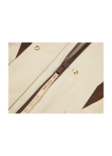 Contrast Trim Coat | Beige