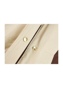 Contrast Trim Coat | Beige