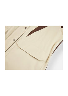 Contrast Trim Coat | Beige