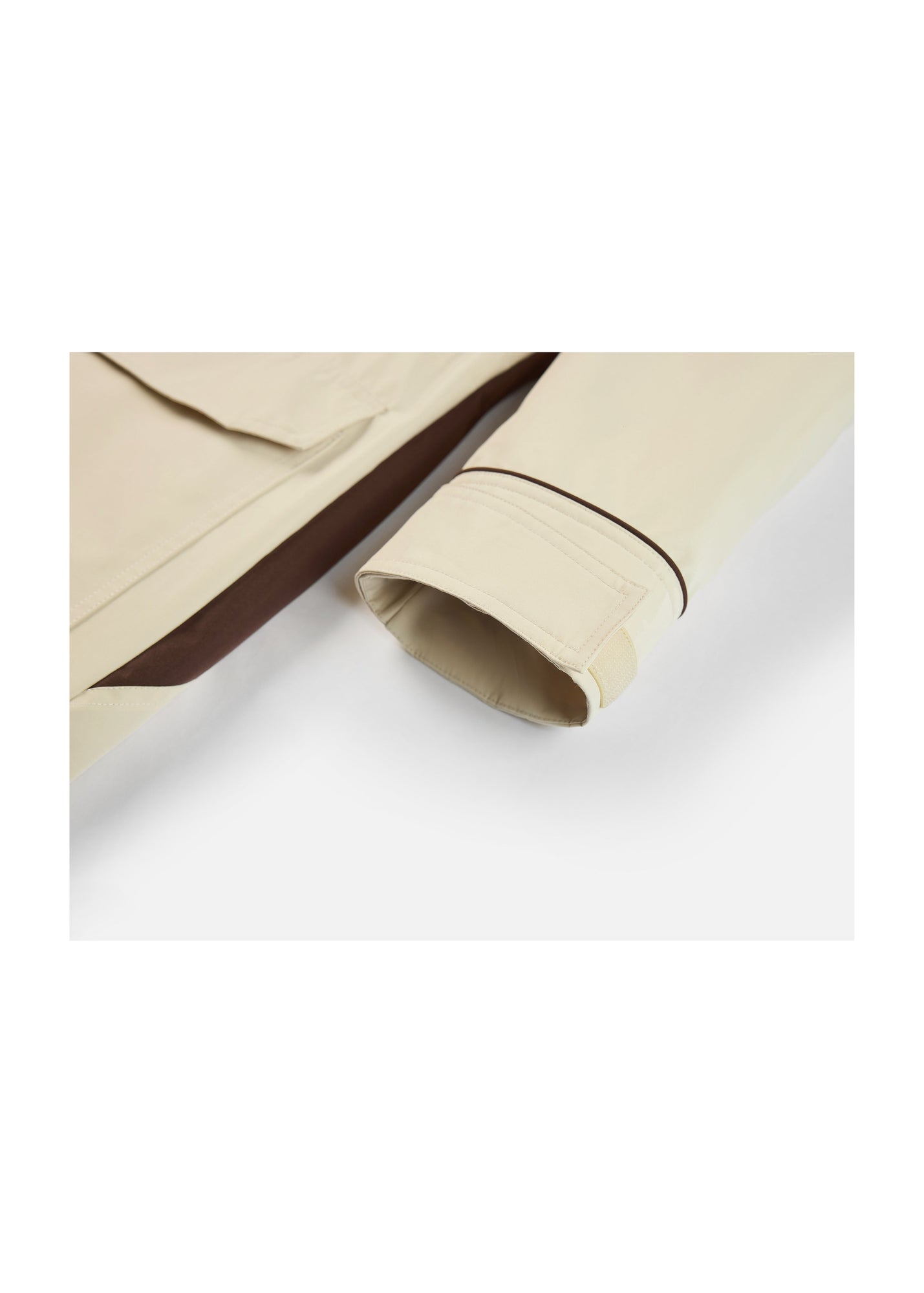 Contrast Trim Coat | Beige
