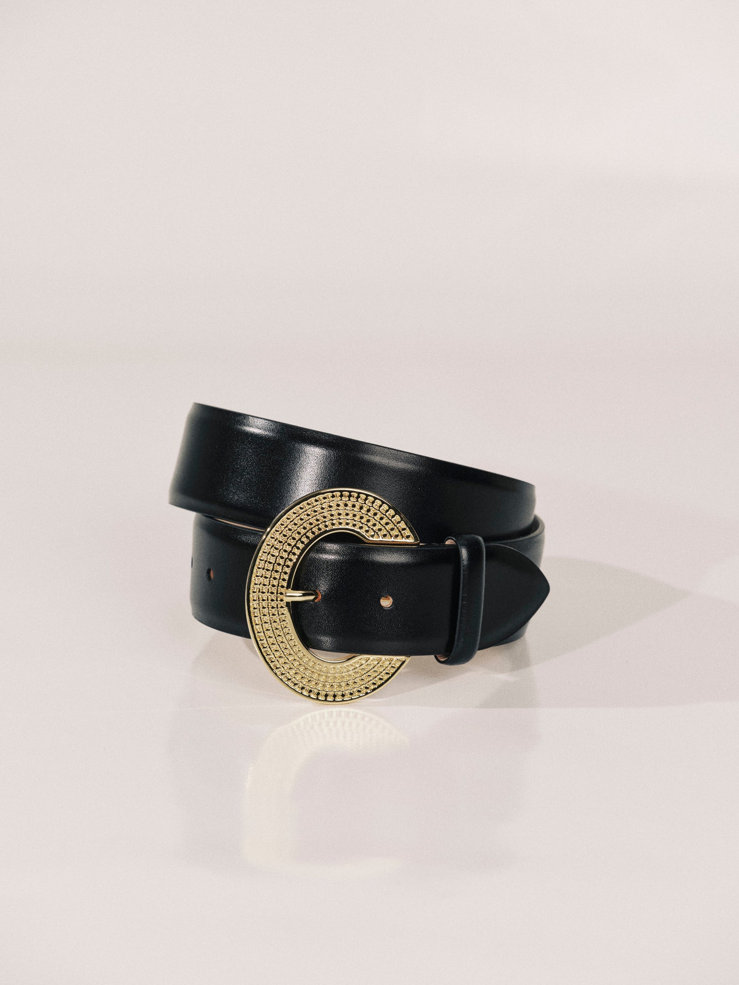 Sira Belt Belt | Black & 24K Gold