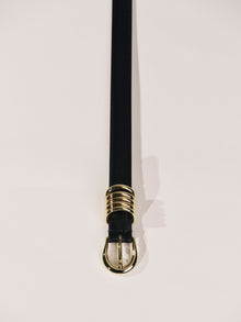 Mini Hollyhock Belt | Black & 24K Gold