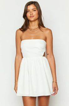 Cora Tie Back Mini Dress | White