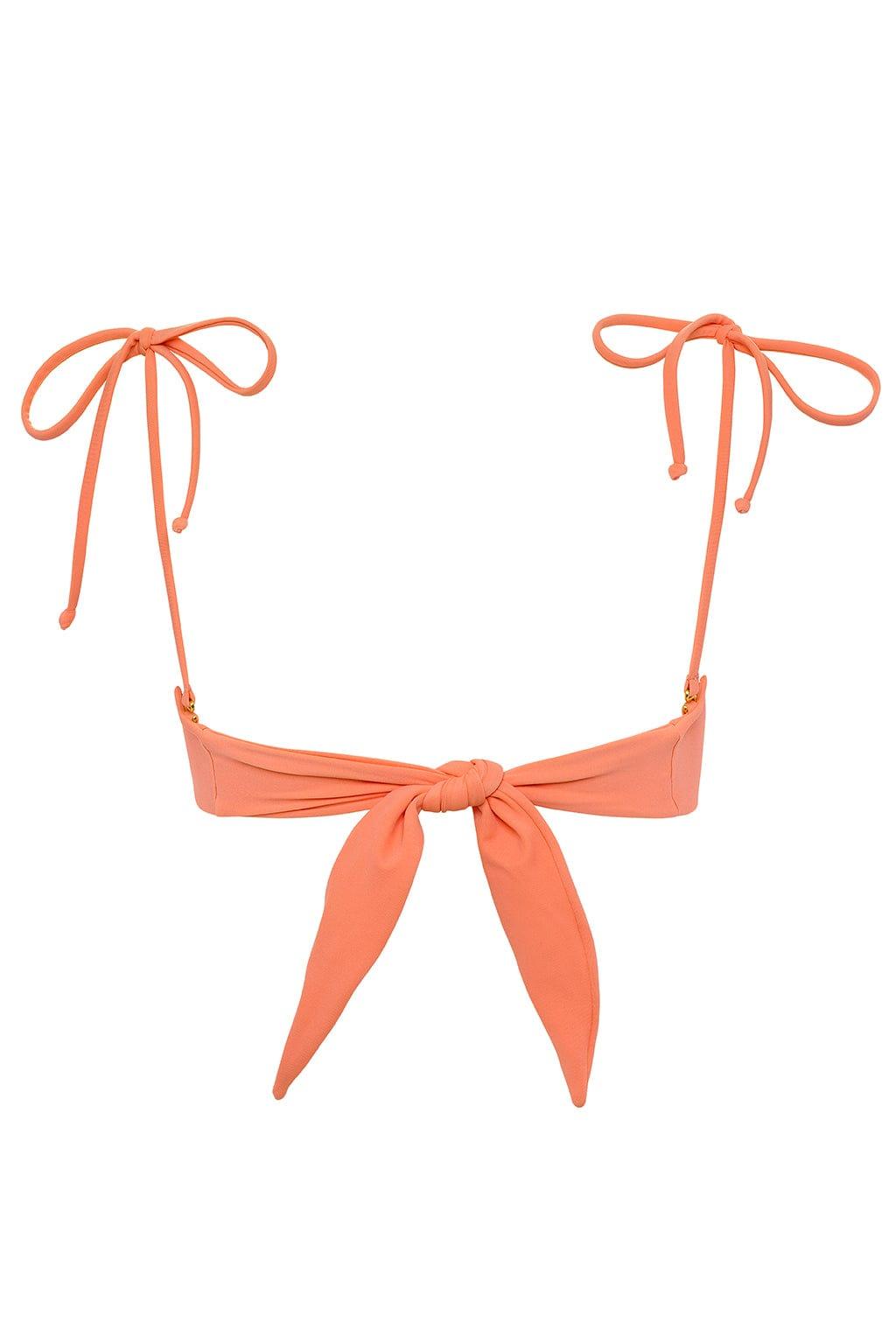 Tori Ties Bandeau Bikini Top | Coral