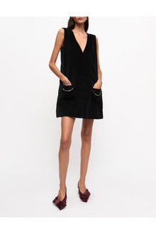 Corduroy Mini Dress | Black