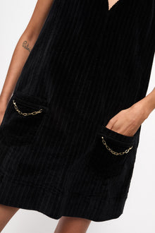 Corduroy Mini Dress | Black