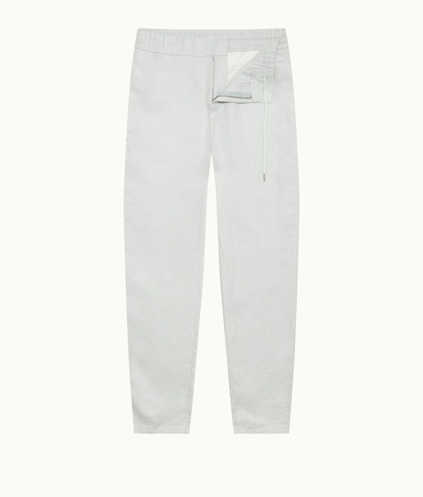 Cornell Linen Tailored Fit Washed Linen Trousers | White Jade