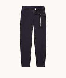 Cornell Tapered Leg Seersucker Trousers | Night Iris