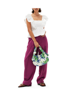 Cotton Poplin Ruffle Blouse | Bright White