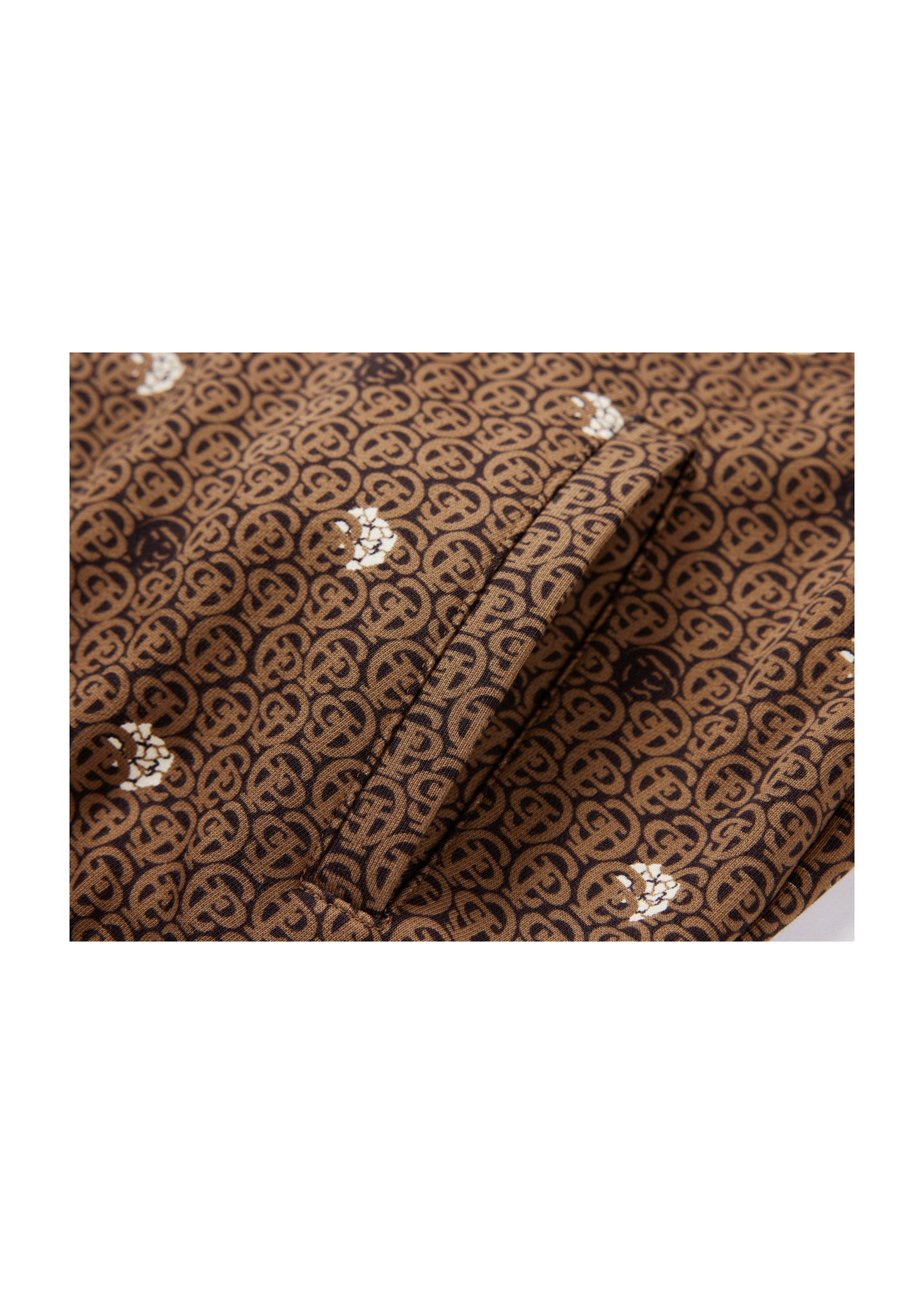 Cotton Printed Jacket | Brown