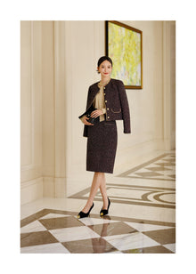 Cropped Tweed Jacket | Black