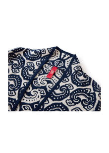 Cross-Front Knitted Cardigan | Navy