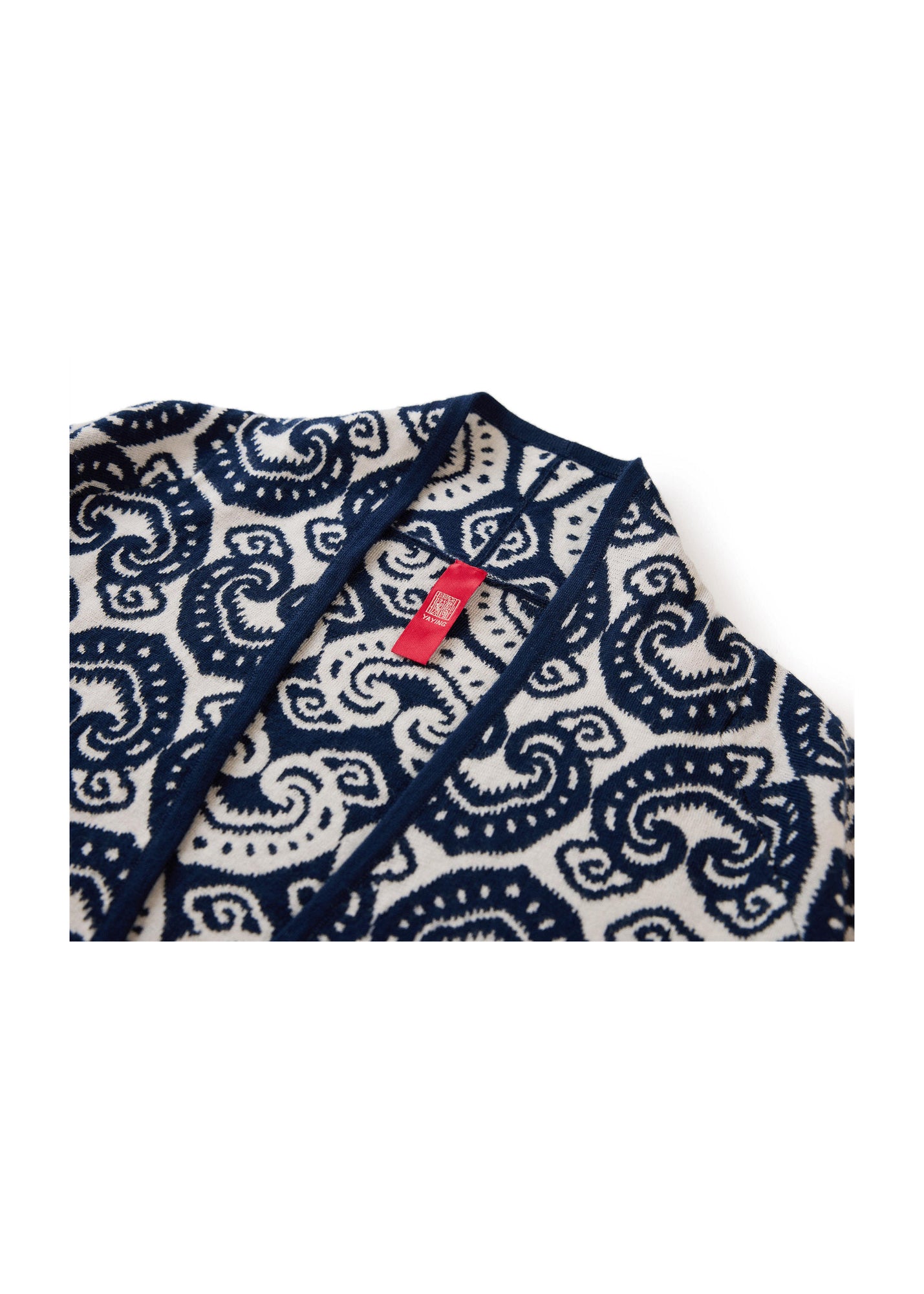 Cross-Front Knitted Cardigan | Navy