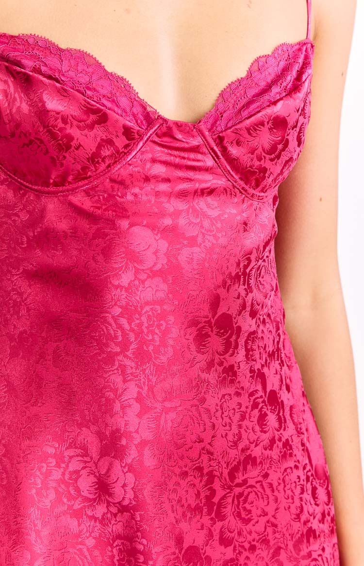 Noeline Satin Mini Dress | Pink