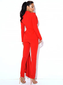 Vandra Draping Blazer Jacket | Red