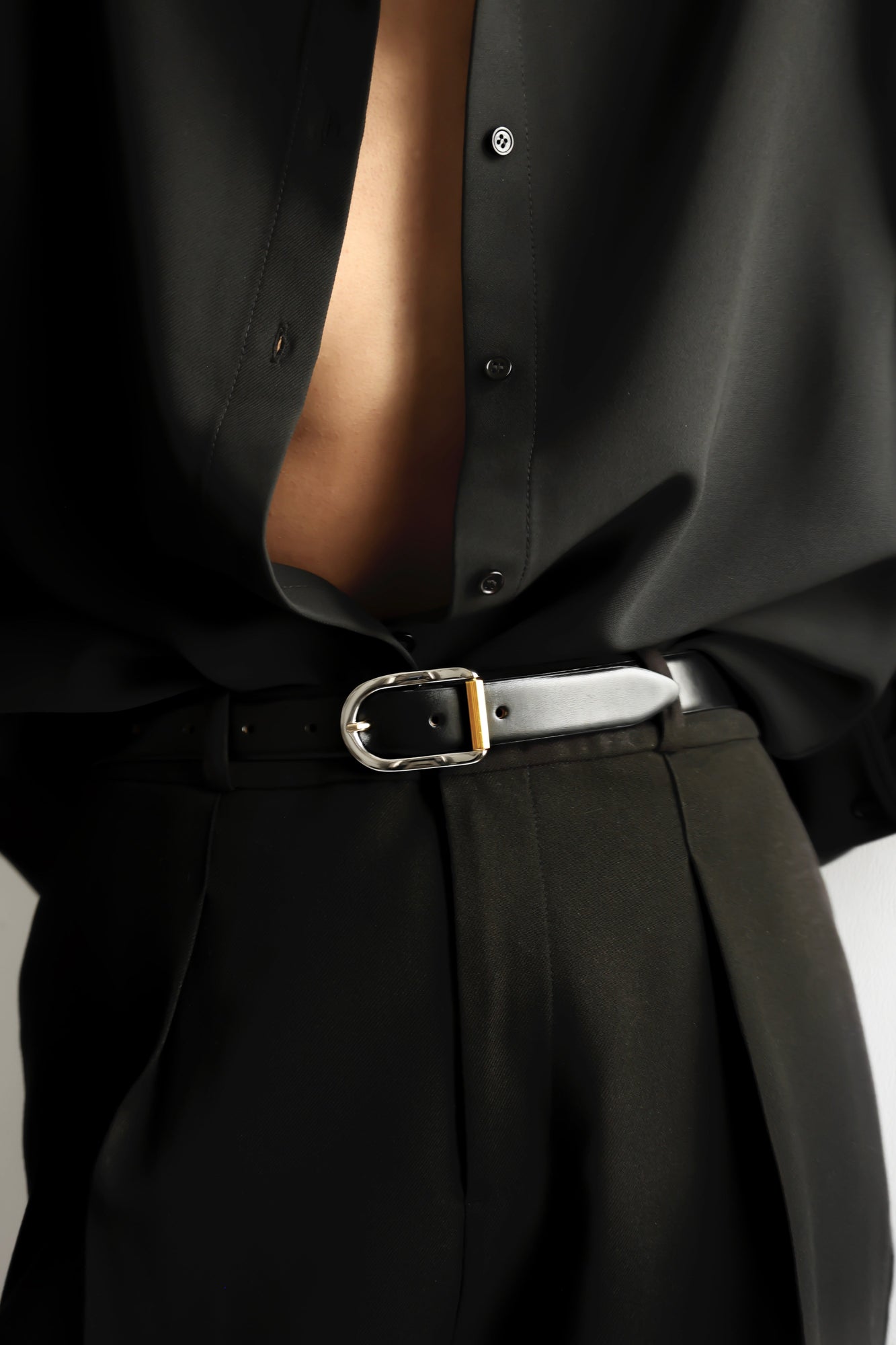 Mija Mixed Metal Belt | Grey