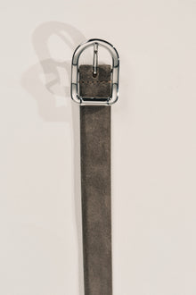Mija Belt | Dark Grey Suede & Silver