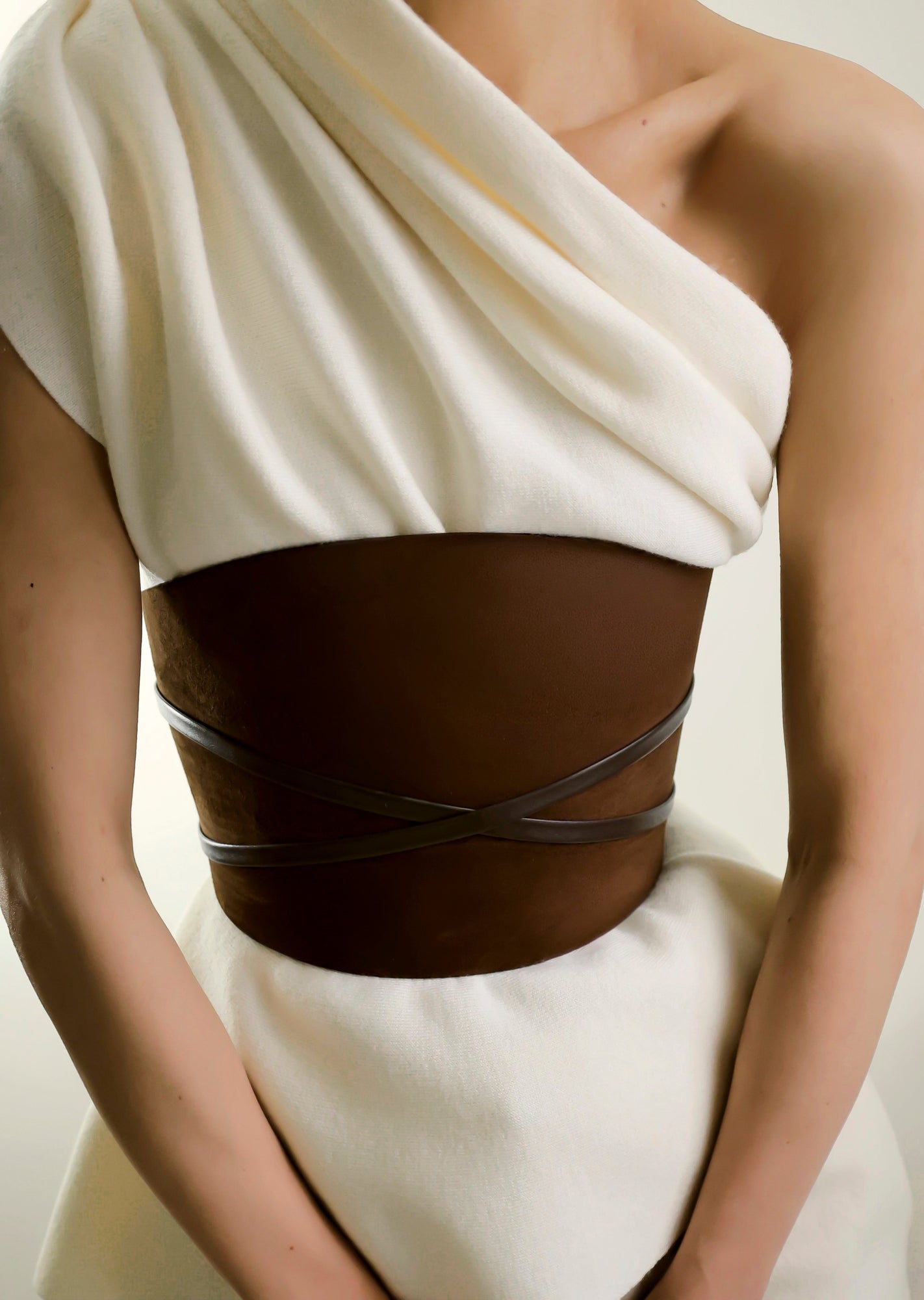 Undone Corset Suede Belt | Chocolate