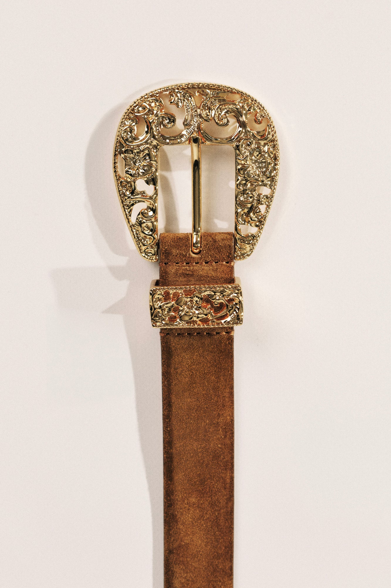 Versailles Suede Belt | Ochre & Gold