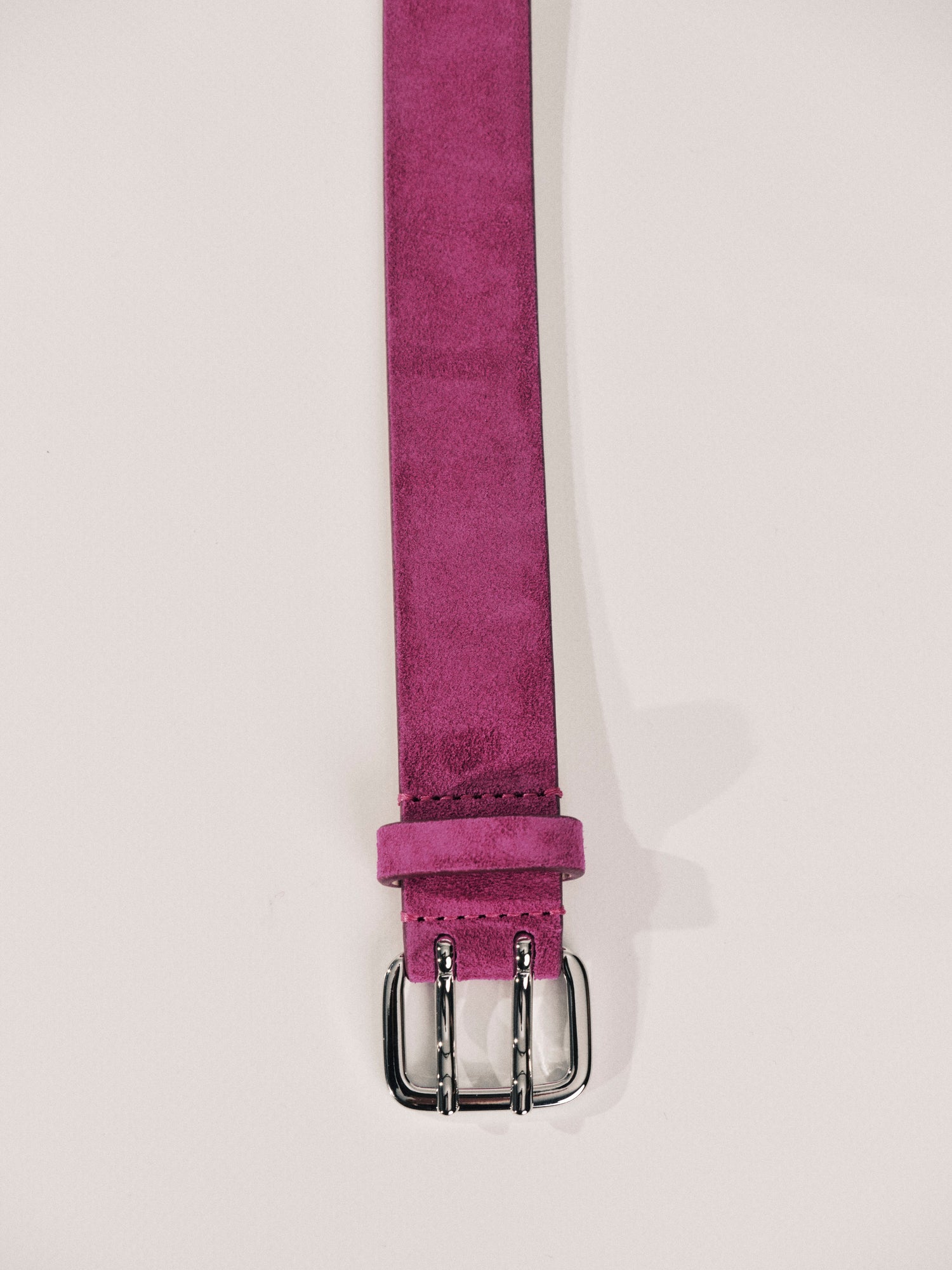 Mini Hutch Suede Belt | Magenta & Silver