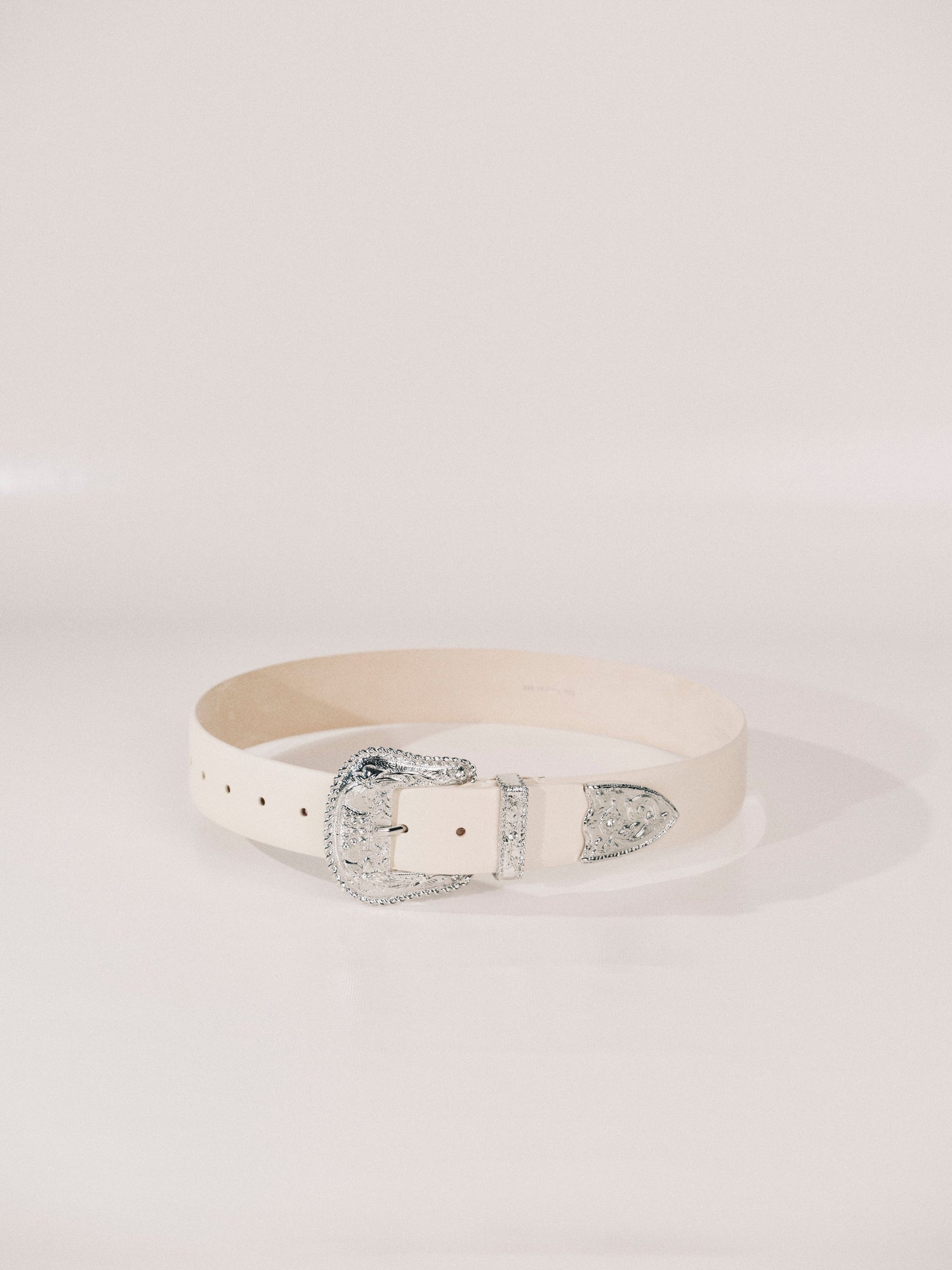 Western Etched Belt | Black & Silver