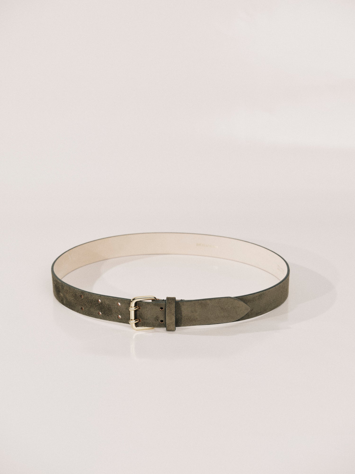 Mini Hutch Suede Belt | Truffle & 24K Gold
