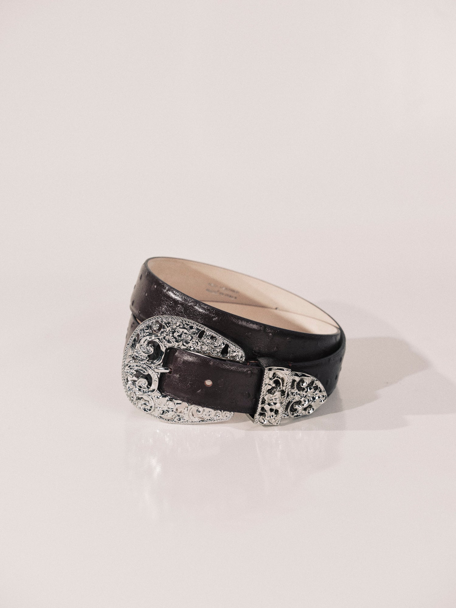 Versaille Belt | Plum Ostrich & Silver