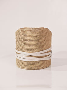 Undone Corset Short Belt | Palm Raffia & Ivory Leather