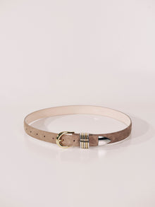 Hollyhock Suede Buff Suede Mixed Metal | Buff Suede & Silver & 24K Gold
