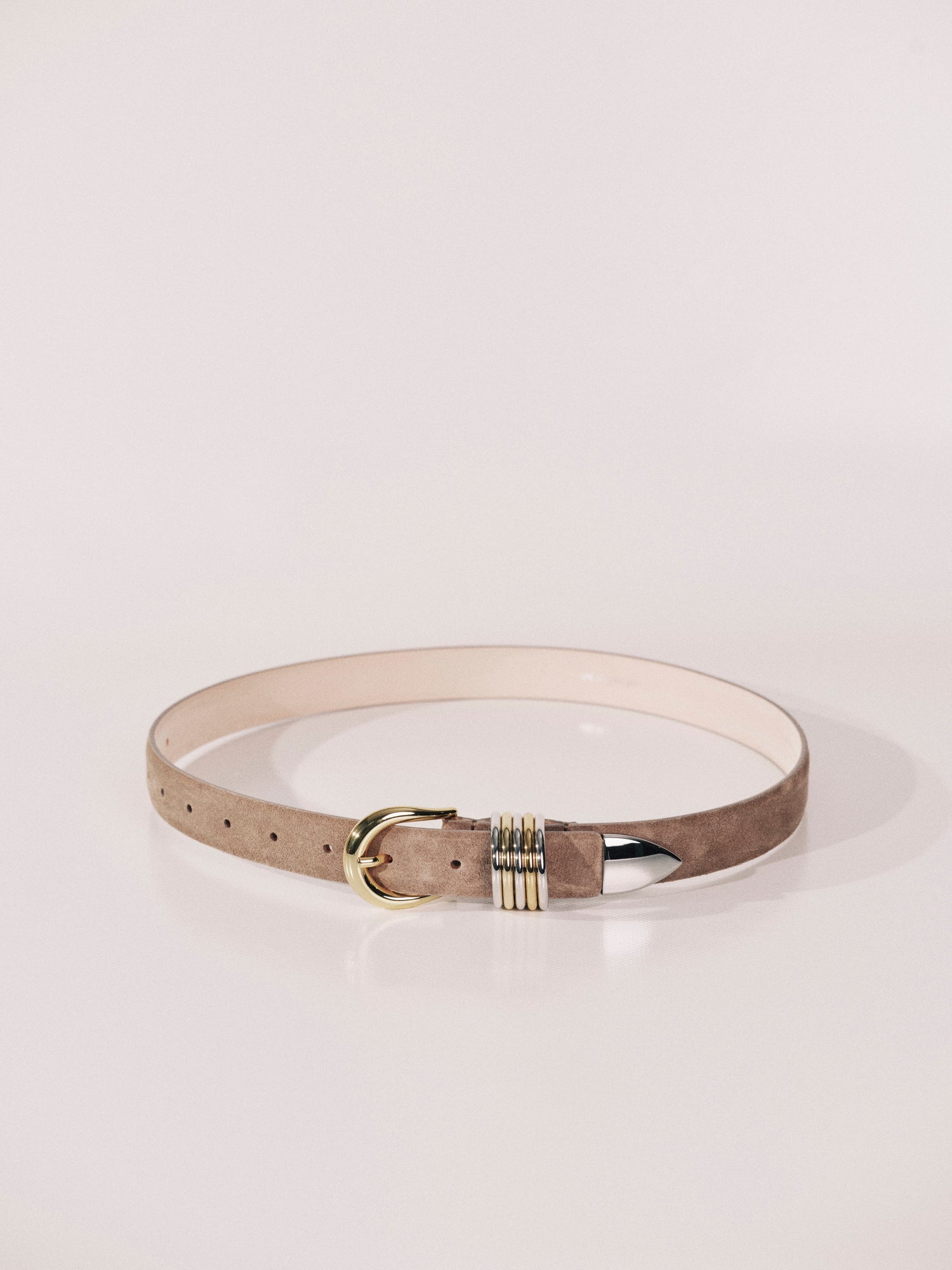 Hollyhock Suede Buff Suede Mixed Metal | Buff Suede & Silver & 24K Gold
