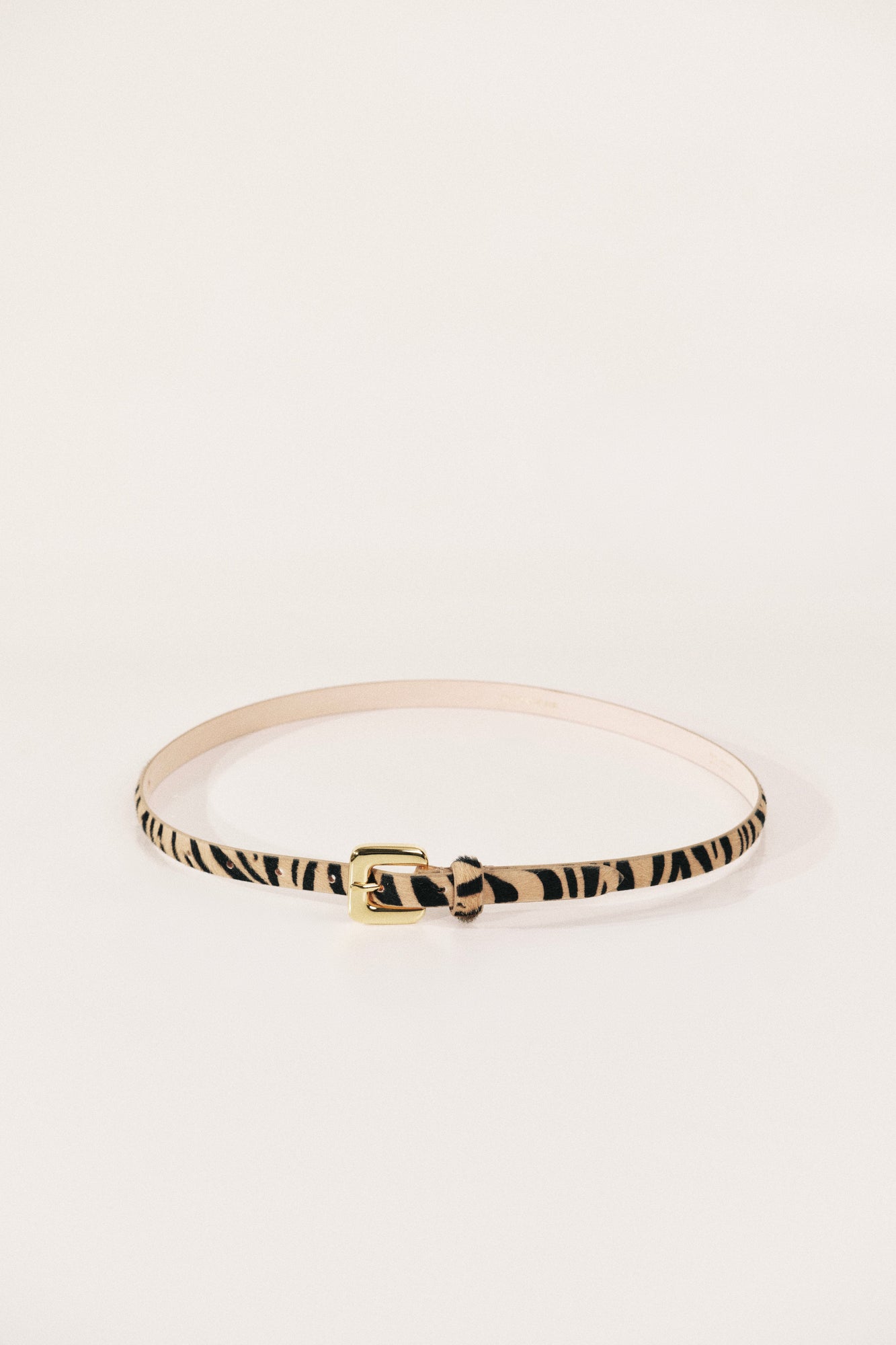 Mara Calf Hair Belt | Zebra & 24K Gold