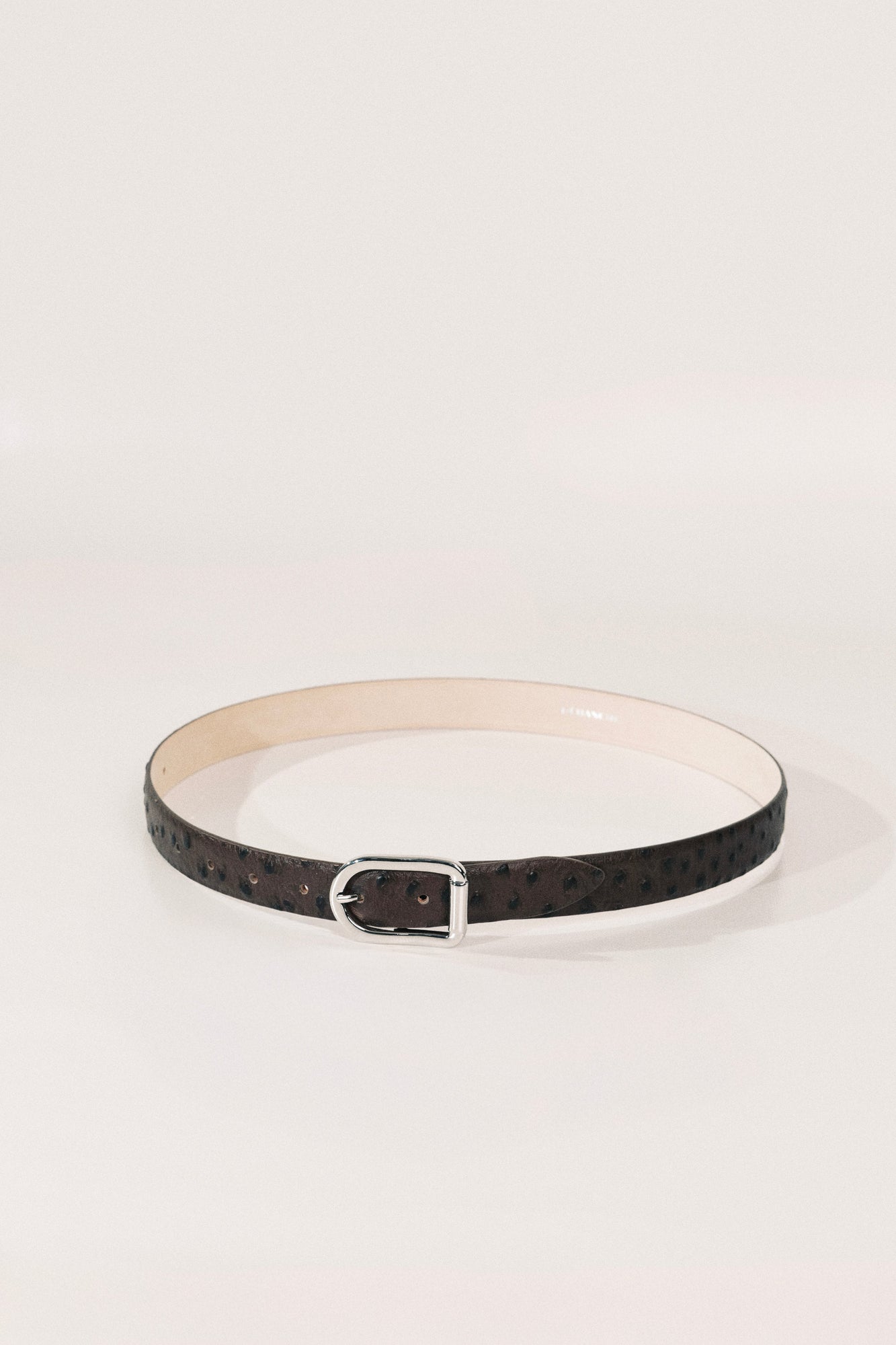 Mija Belt | Brown Ostrich & Silver