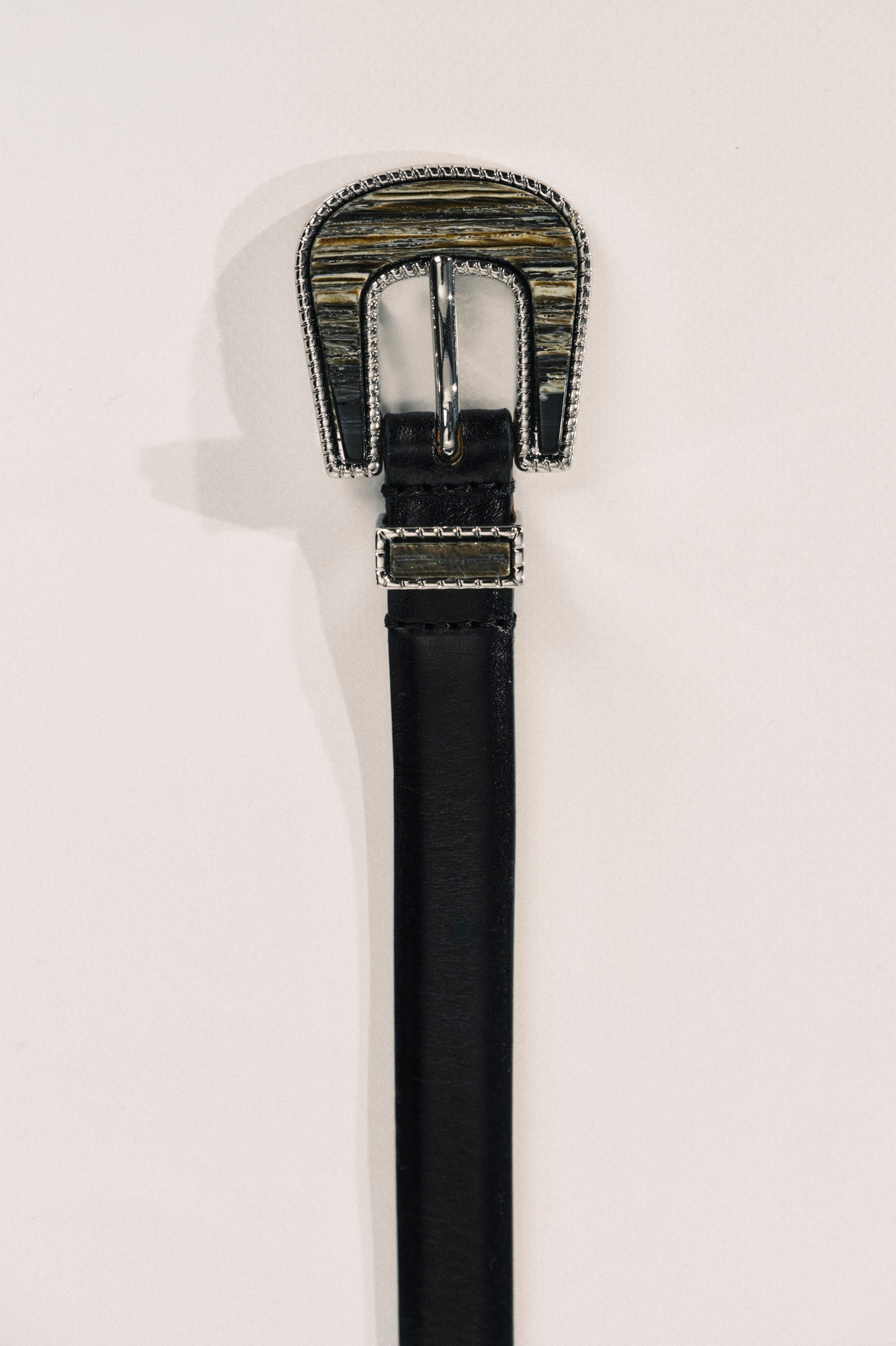 Travertine Belt | Black With Black Onyx Inlay