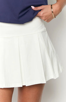 Deluca Pleated Mini Skirt | White