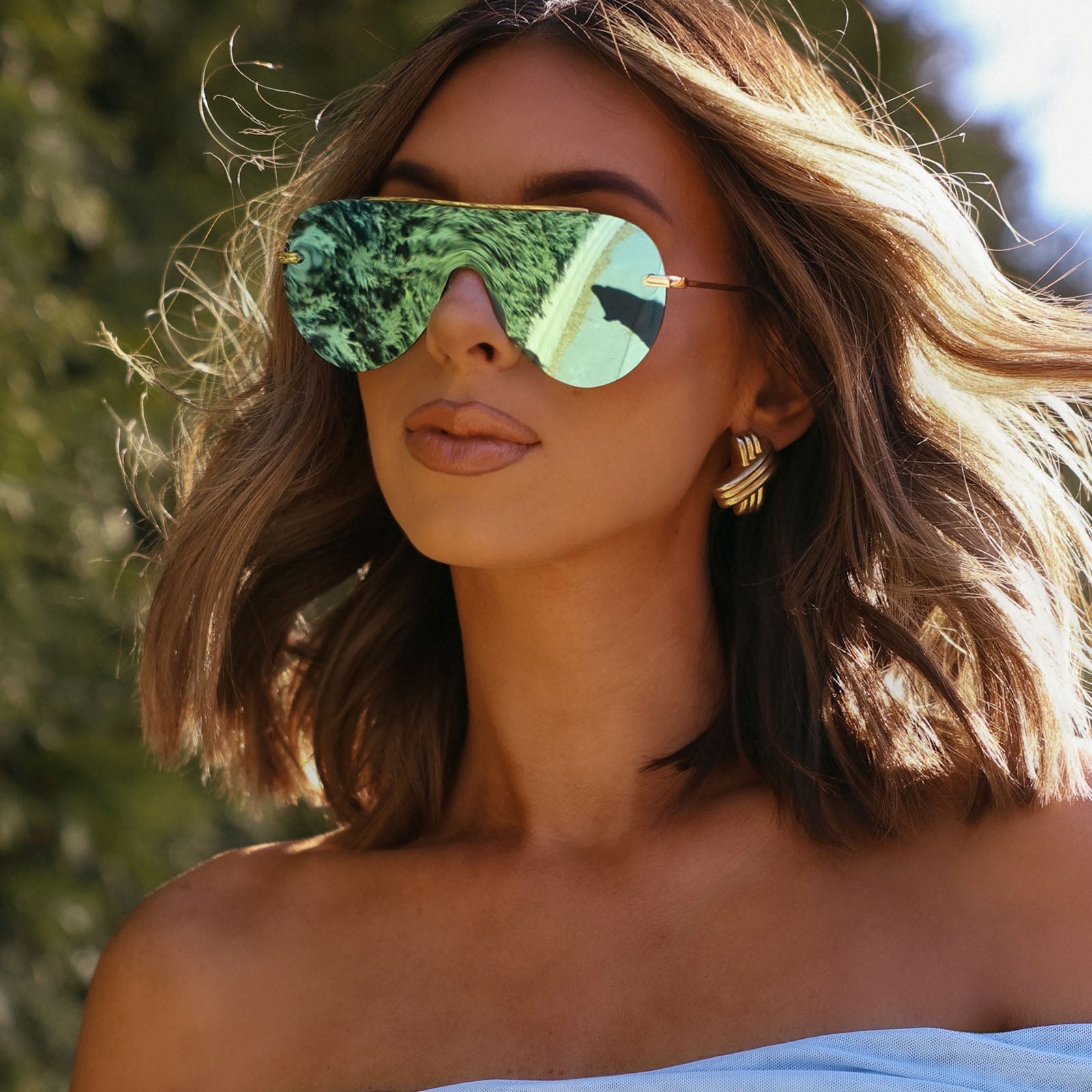 Womens | Imani Sunglasses | Gold | Aquatic Awe Lenses