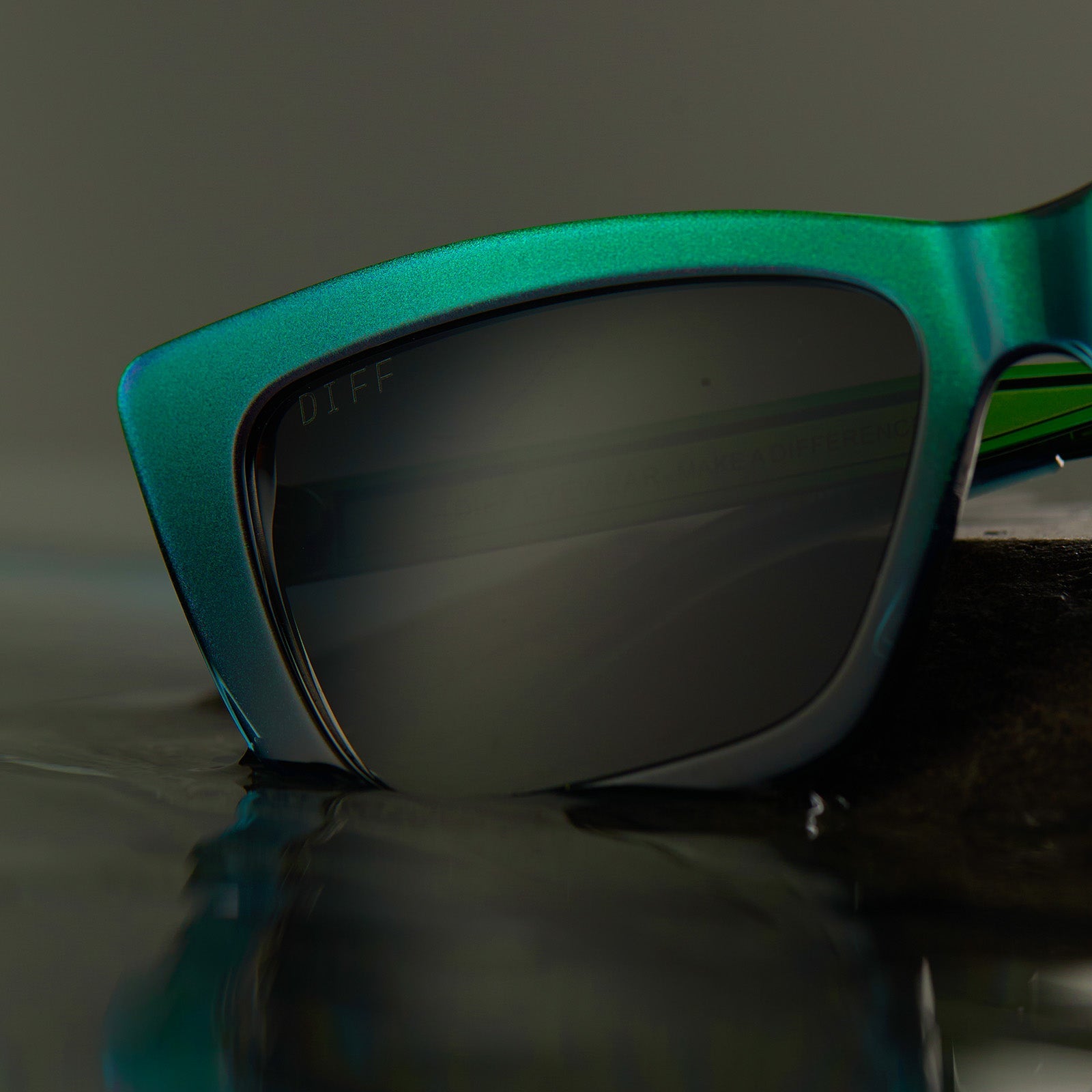 Womens | Elphaba Emerald Sunglasses | Enchanting Emerald To Black | Shadowy Grey Lenses