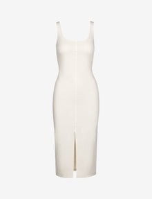Do It All Denim Midi Tank Dress::Porcelain::Main