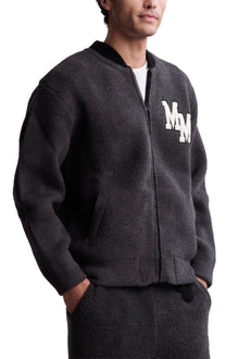 Mens | CozyChic Disney Classic Mickey Varsity Jacket | Carbon/Black