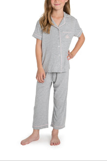 Youth | Malibu Collection Disney Princess Piped Loungewear Set | Heather Gray