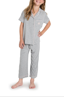 Youth | Malibu Collection Disney Princess Piped Loungewear Set | Heather Gray