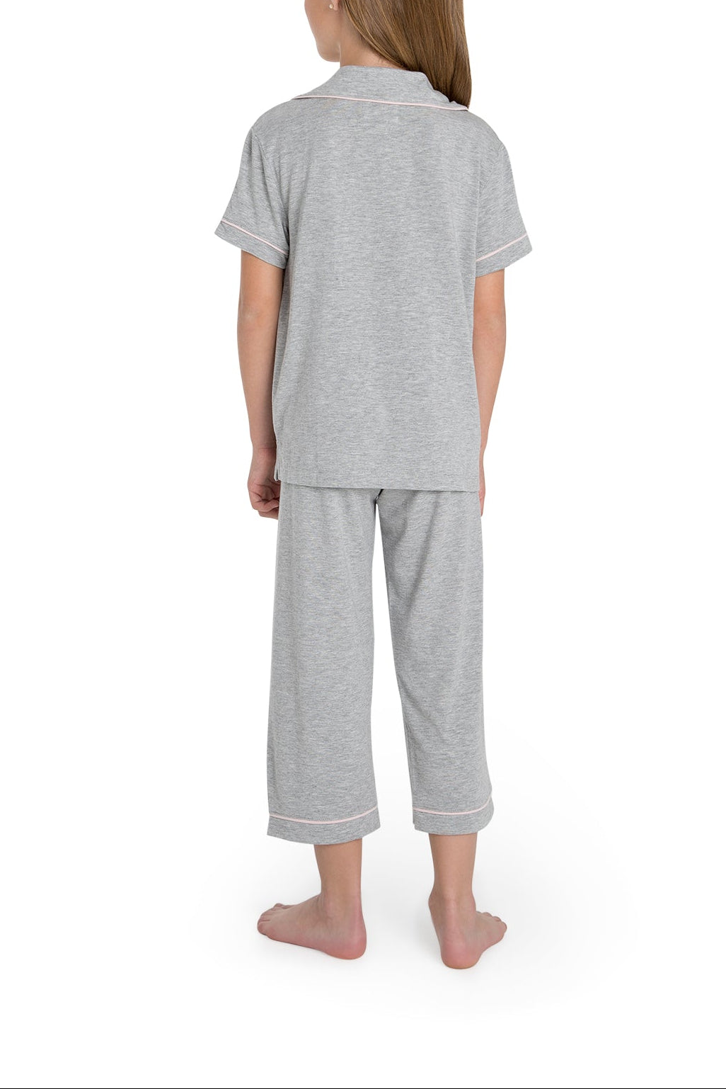 Youth | Malibu Collection Disney Princess Piped Loungewear Set | Heather Gray
