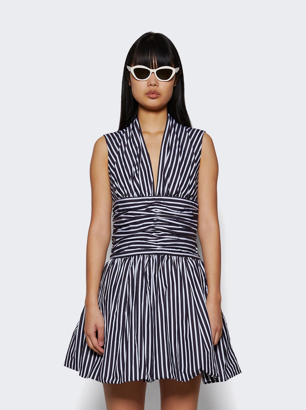 Women | Patou | Sleeveless Bloomer Mini Dress Navy Stripes