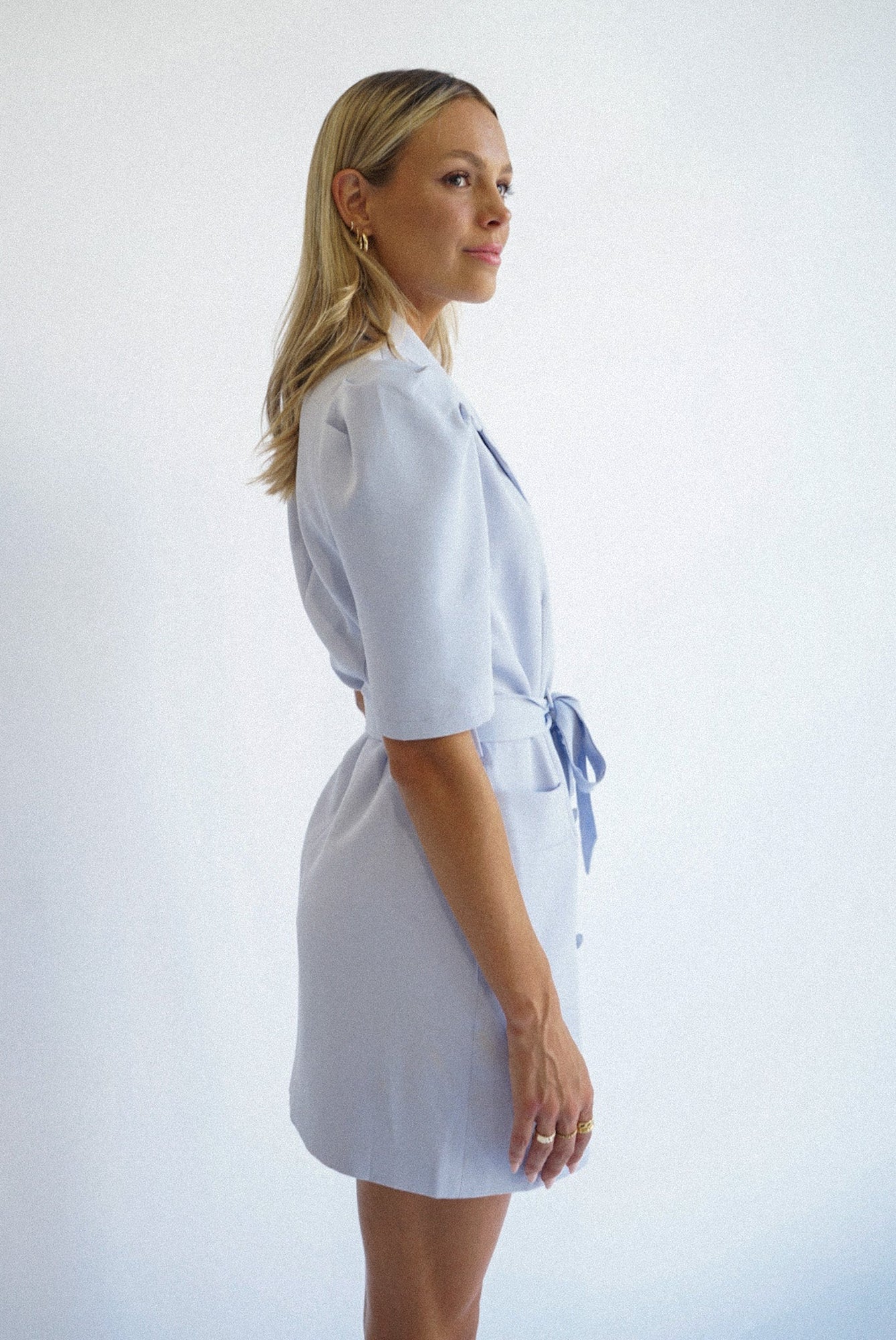 Randy Puff-Sleeve Blazer Dress | Periwinkle