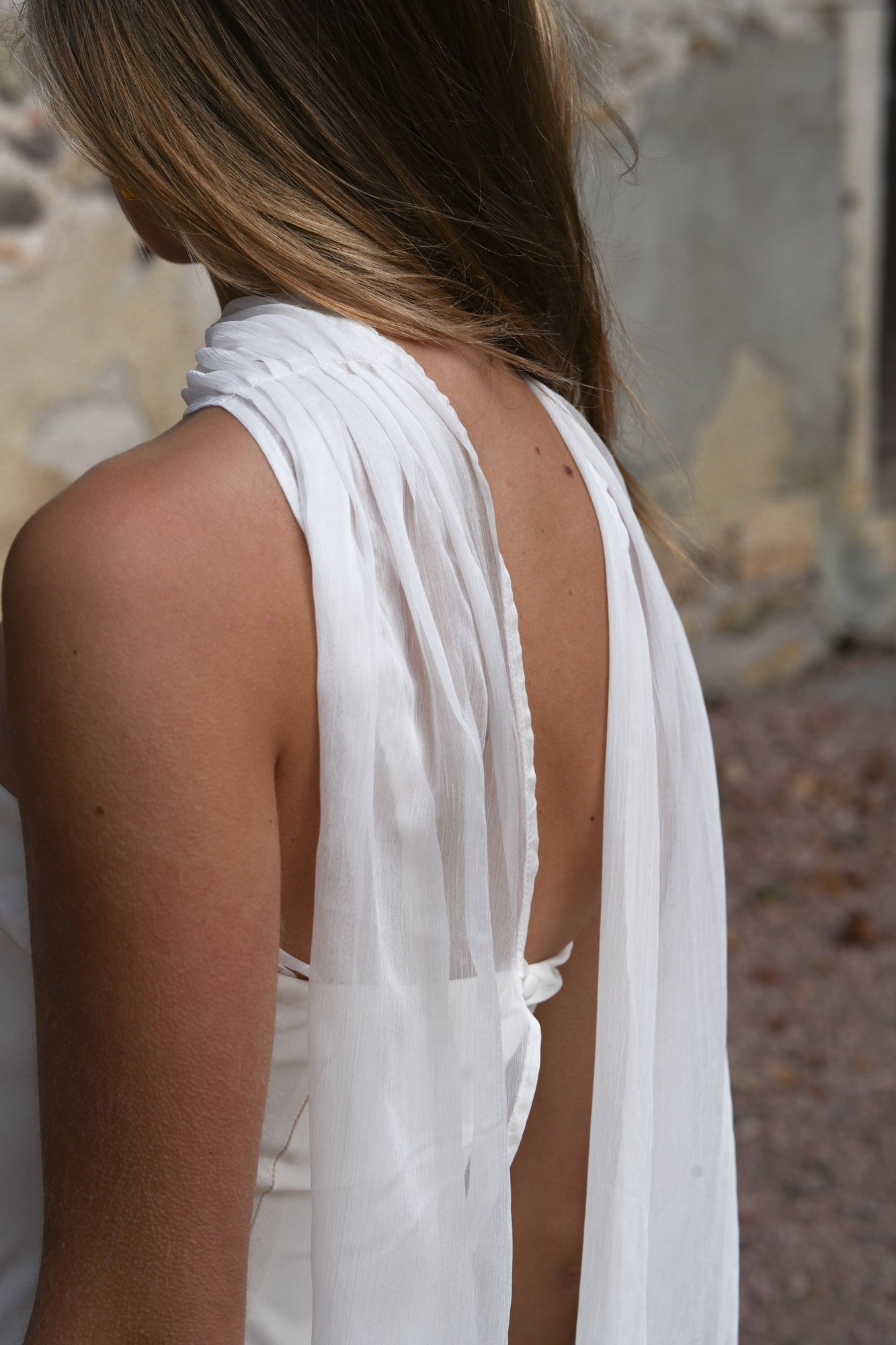 Vitoria Cape Dress | Ivory