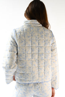 Amelia Quilted Convertible Jacket | Blue Toile