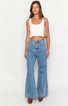 Dandy Denim Flare Jeans | Mid Wash