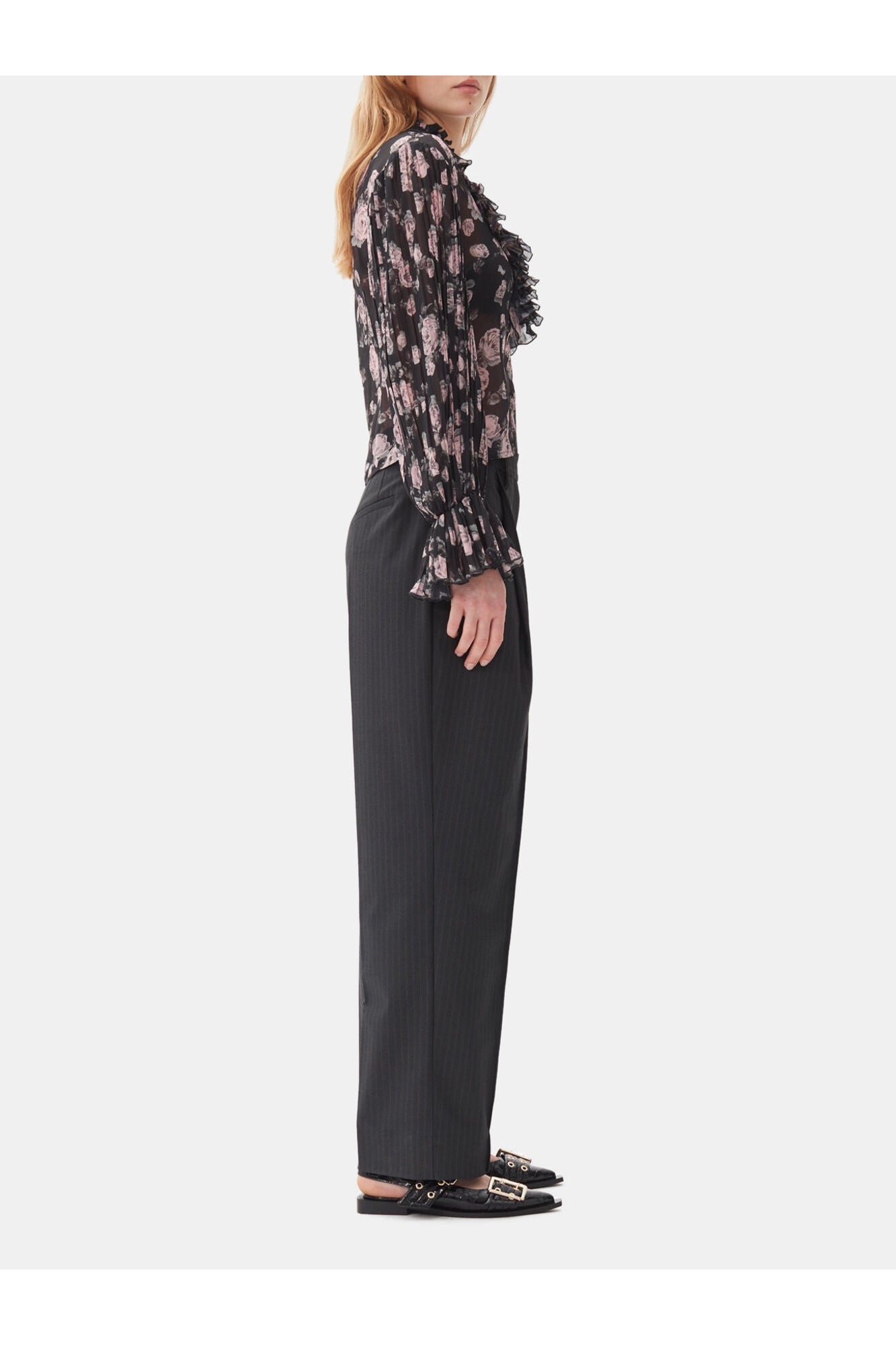 Dark Grey Stripe Suiting Trousers | Phantom