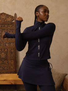 Women | Delfina Contour Track Jacket | Maritime Blue